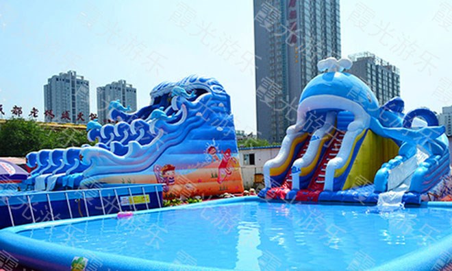 华南热作学院充气游泳池